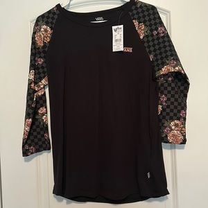 VANS baseball tee, New w/ tags, size large